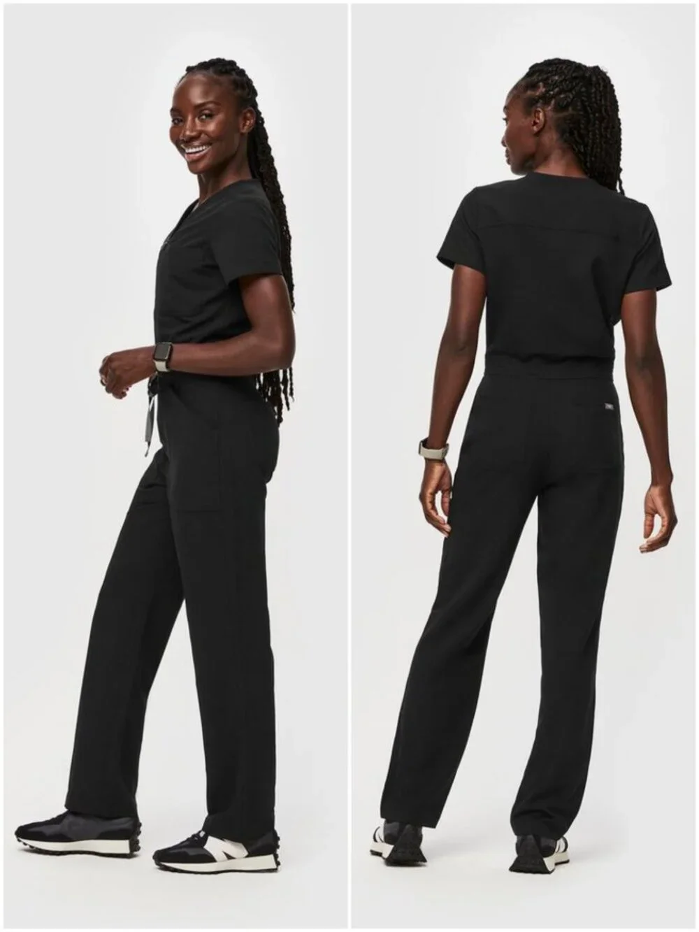 Figs Catarina straight leg Scrubs Jumpsuit black M medium ScrubJumpsuit - Picture 2 of 11